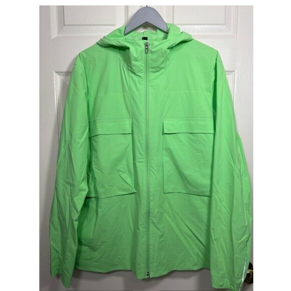 Lululemon Cargo Jacket Screaming Green Full Zip Hooded Mens Size L